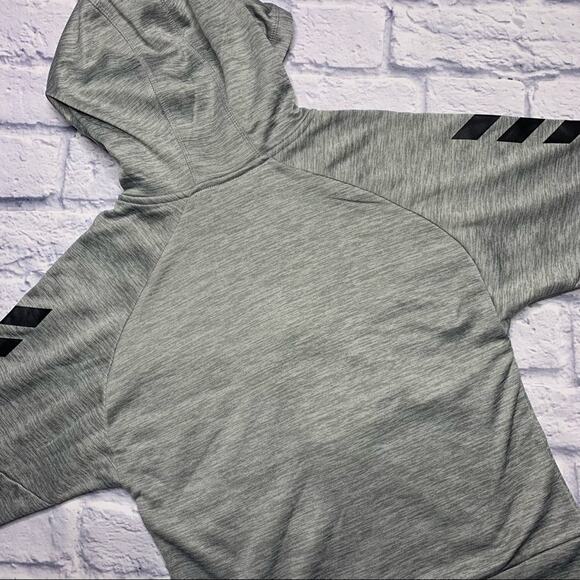 Adidas Melange Zip Up Hoodie in Heathered Grey - Picture 8 of 8